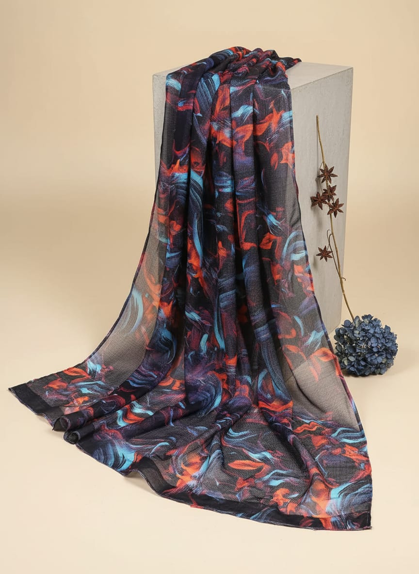 Abstract Pattern Digital Printed Kota Doria Fabric