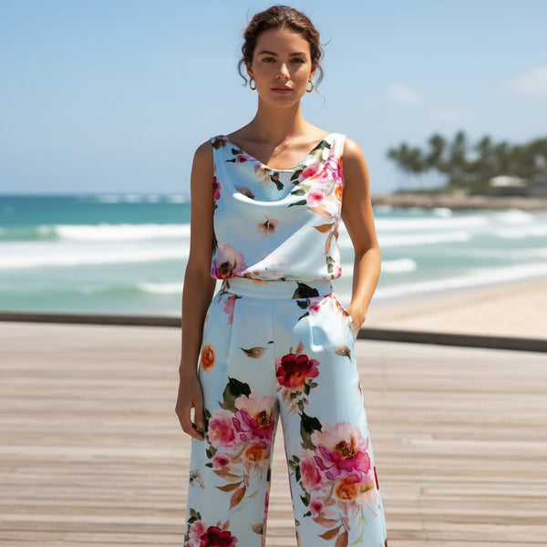 High Quality Multicolor Floral on Rama Digitally Printed Fabrics - alternate view