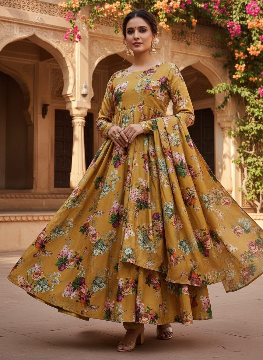 A Garden Bouquet on Lustrous Satin