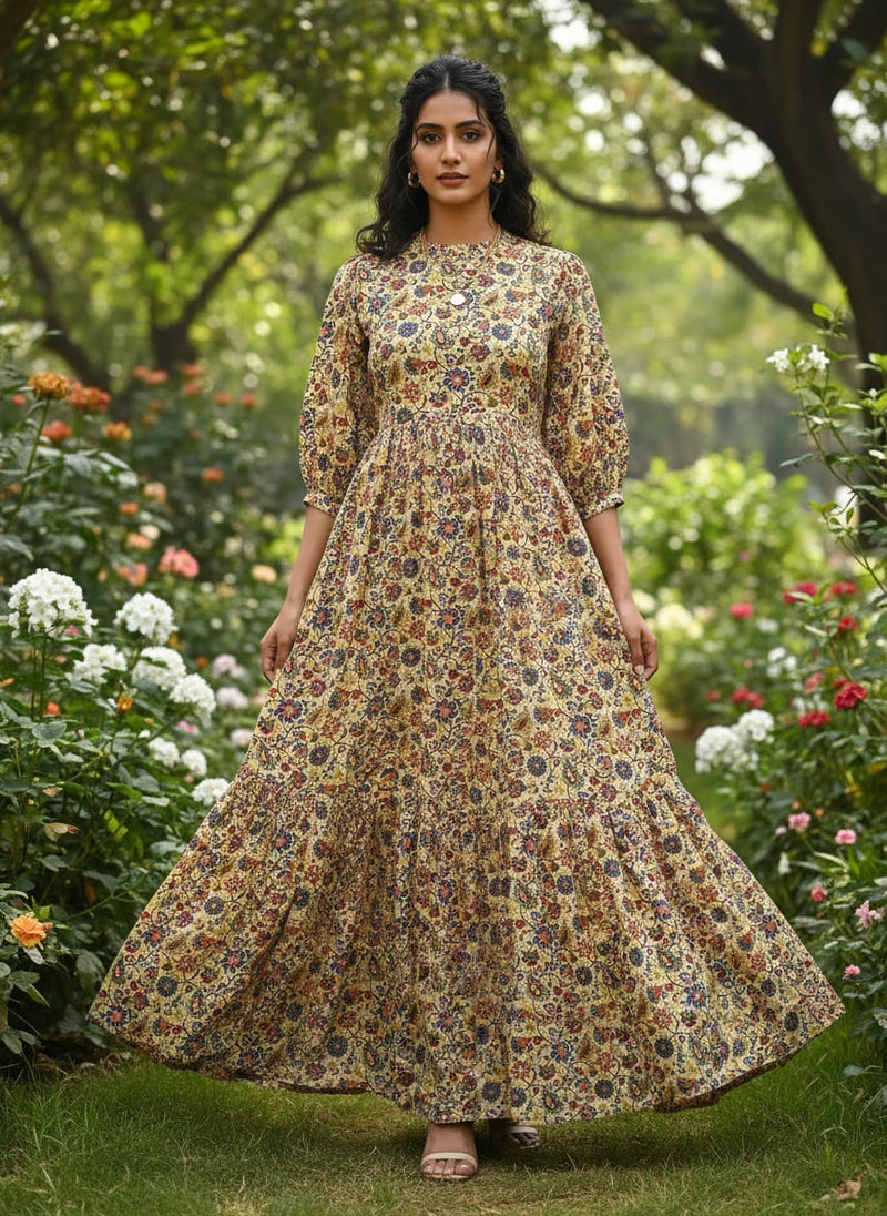 Multicolor Ethnic Floral and Paisley Jaal Pure Muslin Digital Printed Fabric