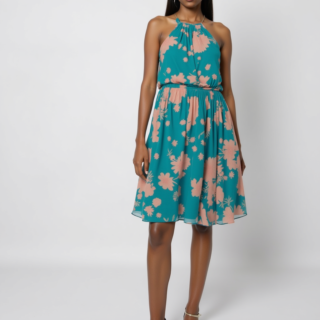 Rama Base Floral Flower Digital Printed Fabric - Pure Georgette