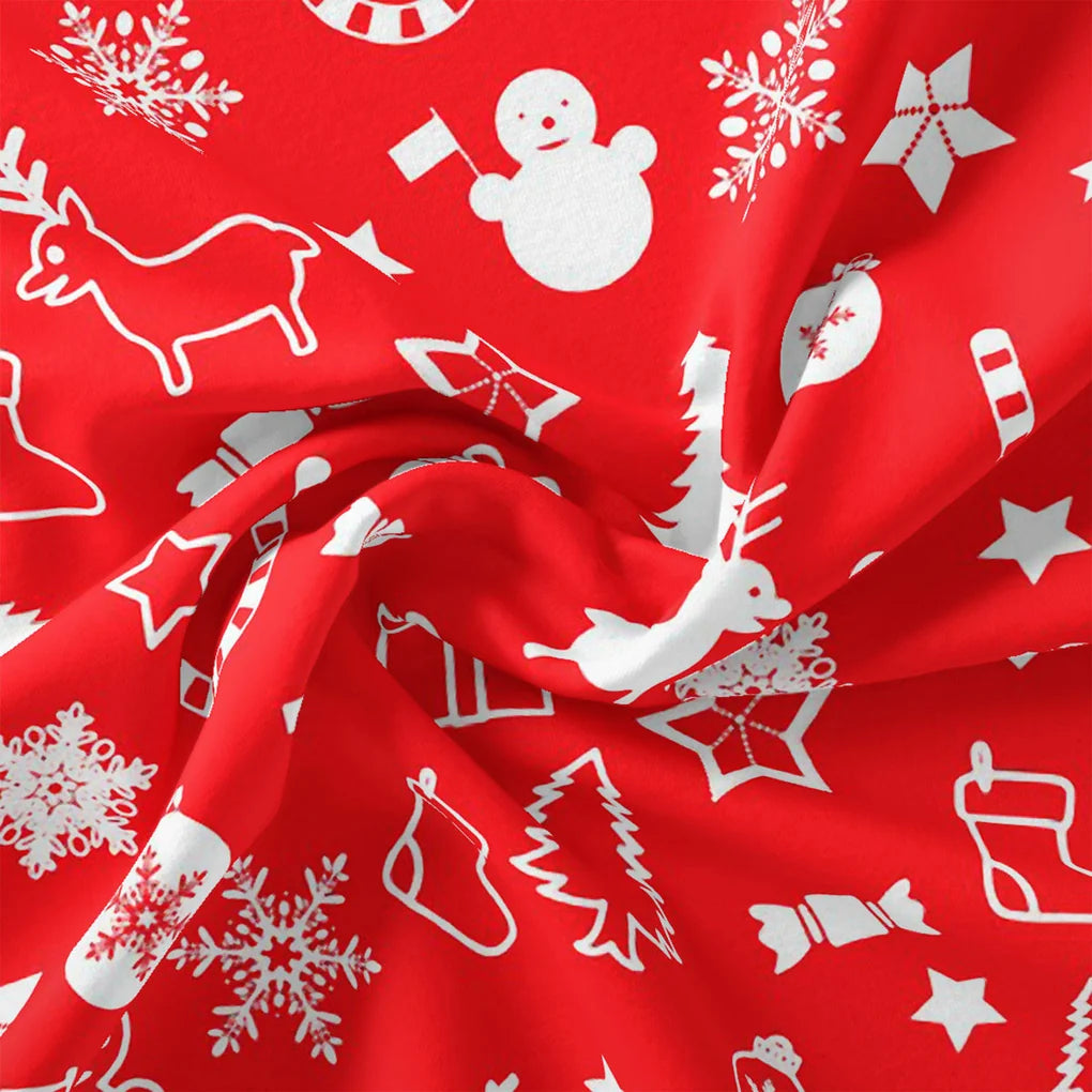 Classy Red & White Christmas Design Japan Satin Fabric – 6.3