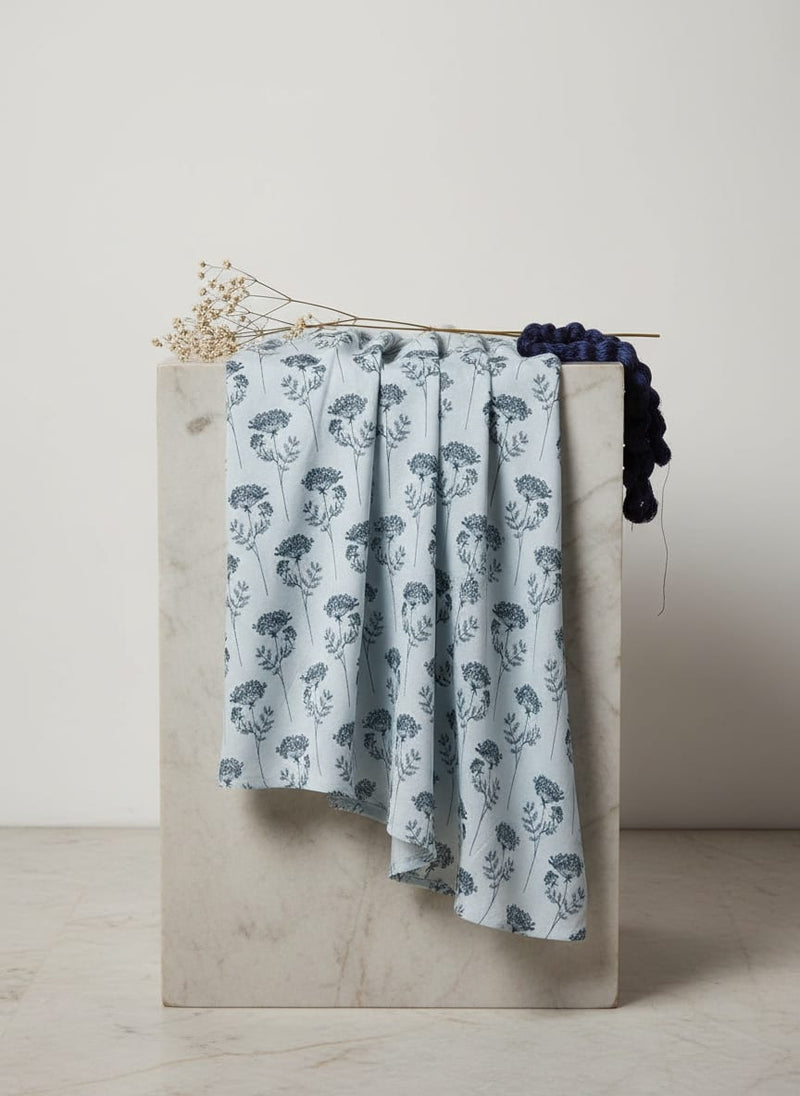 Winter Icy Flower Digital Printed Fabric  - Upada Silk