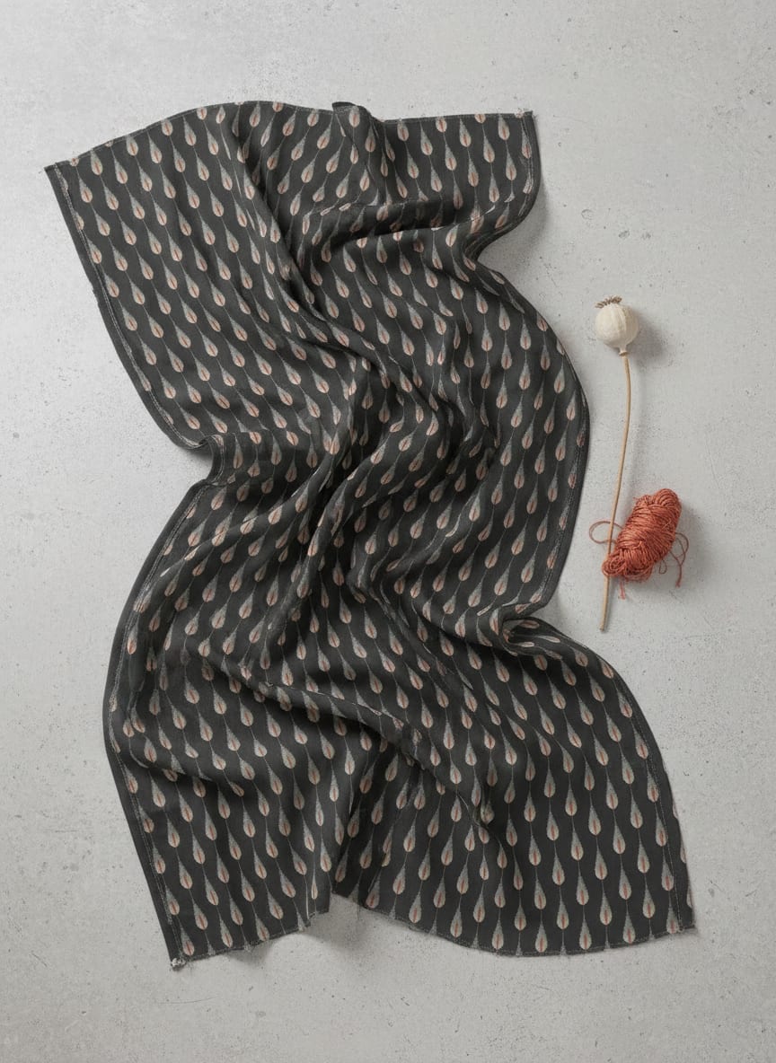 Feather Stripes Digital Printed Fabric - Kora Silk