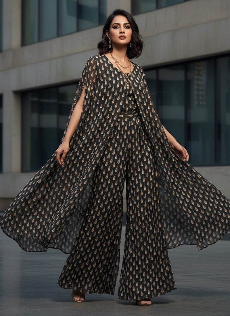 Feather Stripes Digital Printed Fabric - Pure Chiffon
