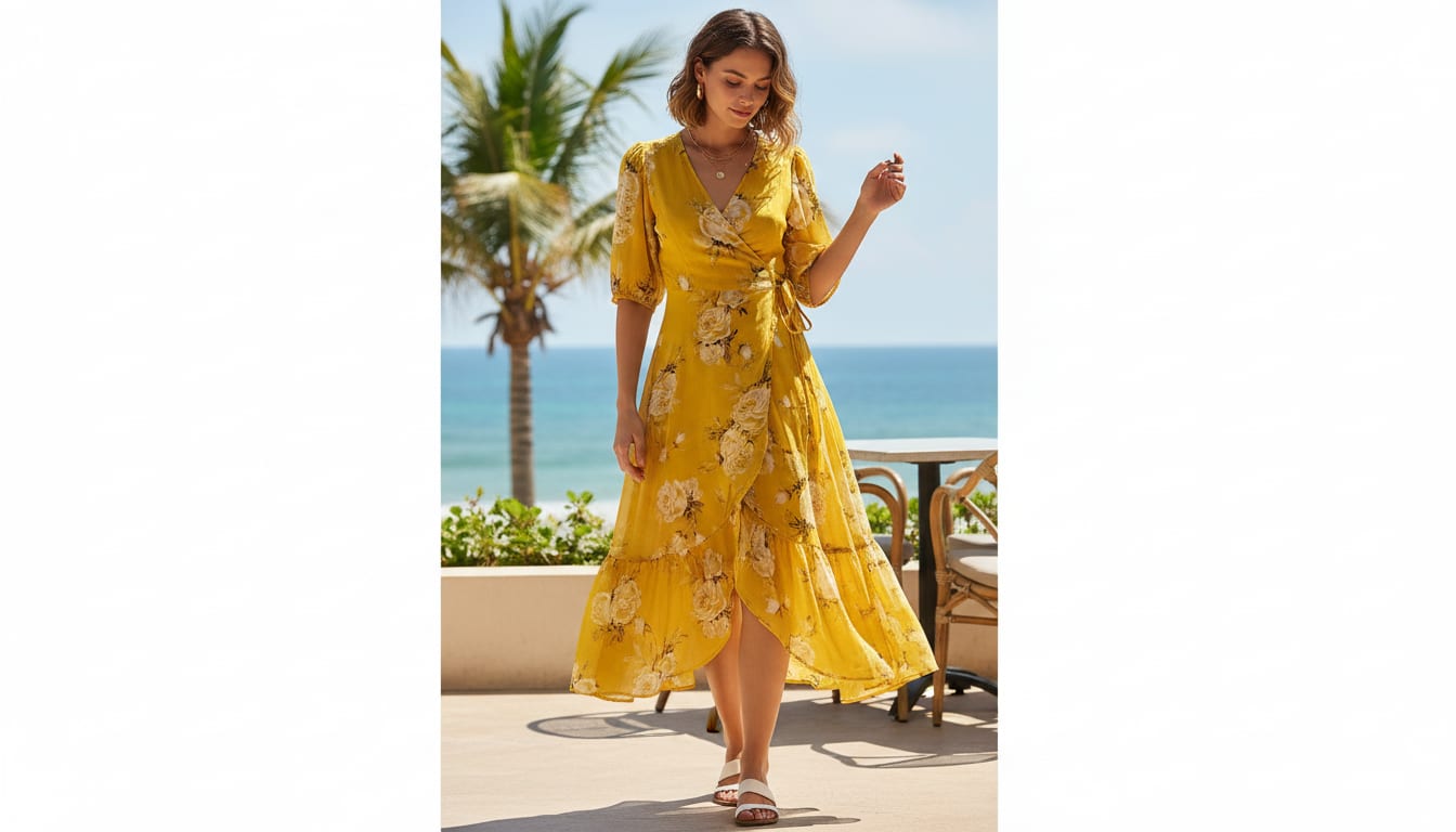 Lemon Yellow Flower Allover Digital Printed Fabric - Pure Georgette