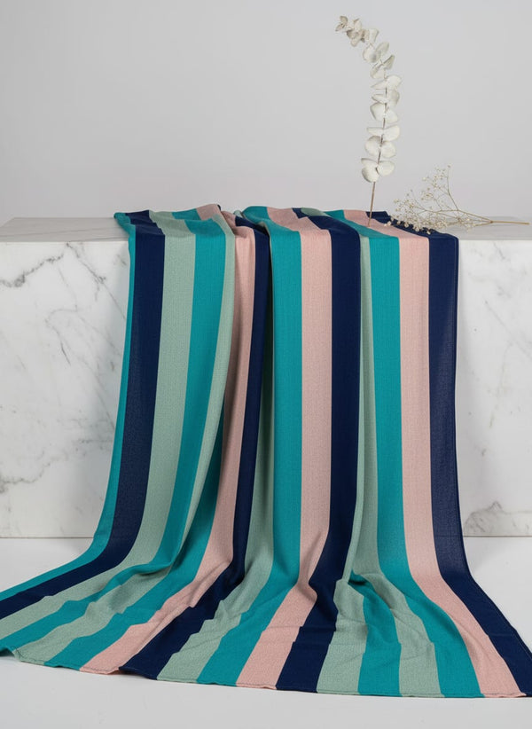 Subtle Colour Stripes Digital Printed Fabric - Pure Chinon - Fabric Editorial Studio Flatlay Lookbook - PC-0-TA07534-106