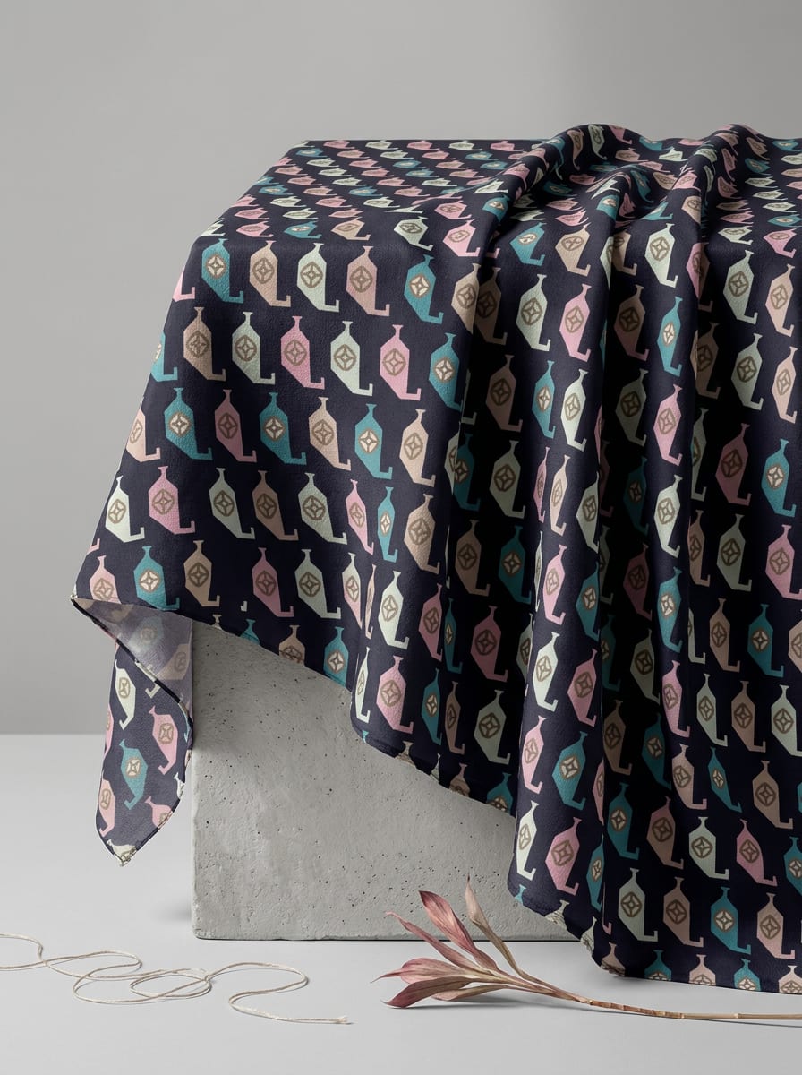 A Pattern of Modern, Stylized Forms