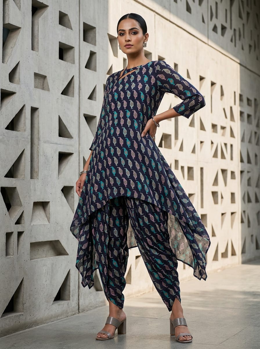 A Pattern of Modern, Stylized Forms