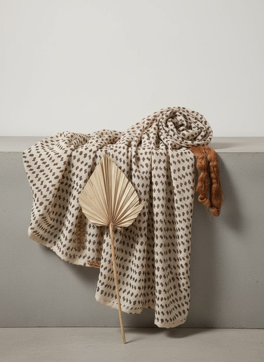 Brown Stones Digital Printed Fabric - Pure Muslin