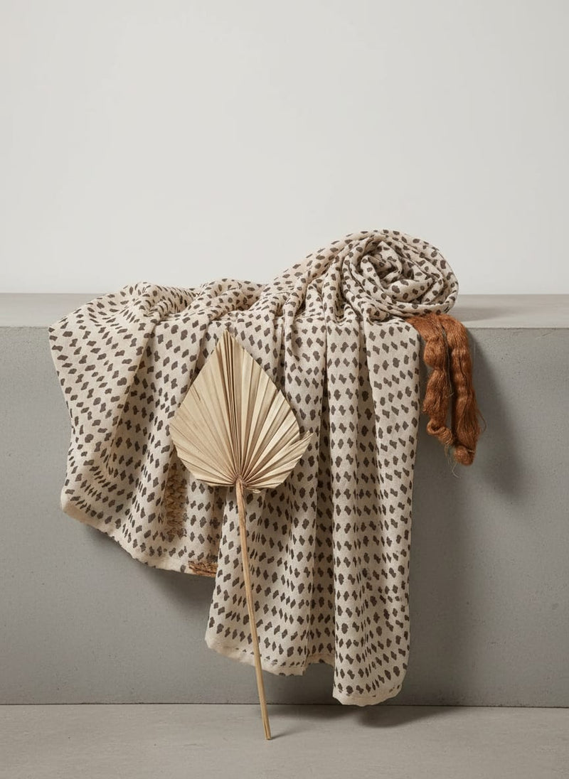 Brown Stones Digital Printed Fabric - Pure Muslin