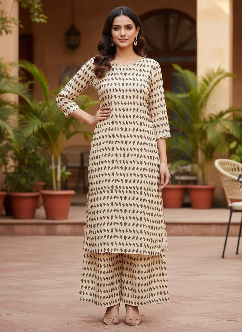 Brown Stones Digital Printed Fabric - Pure Muslin