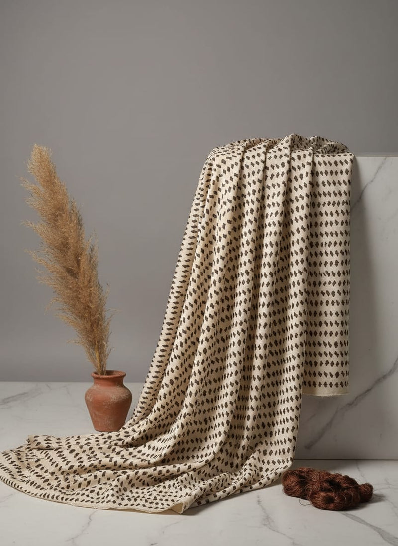 Brown Stones Digital Printed Fabric - Upada Silk