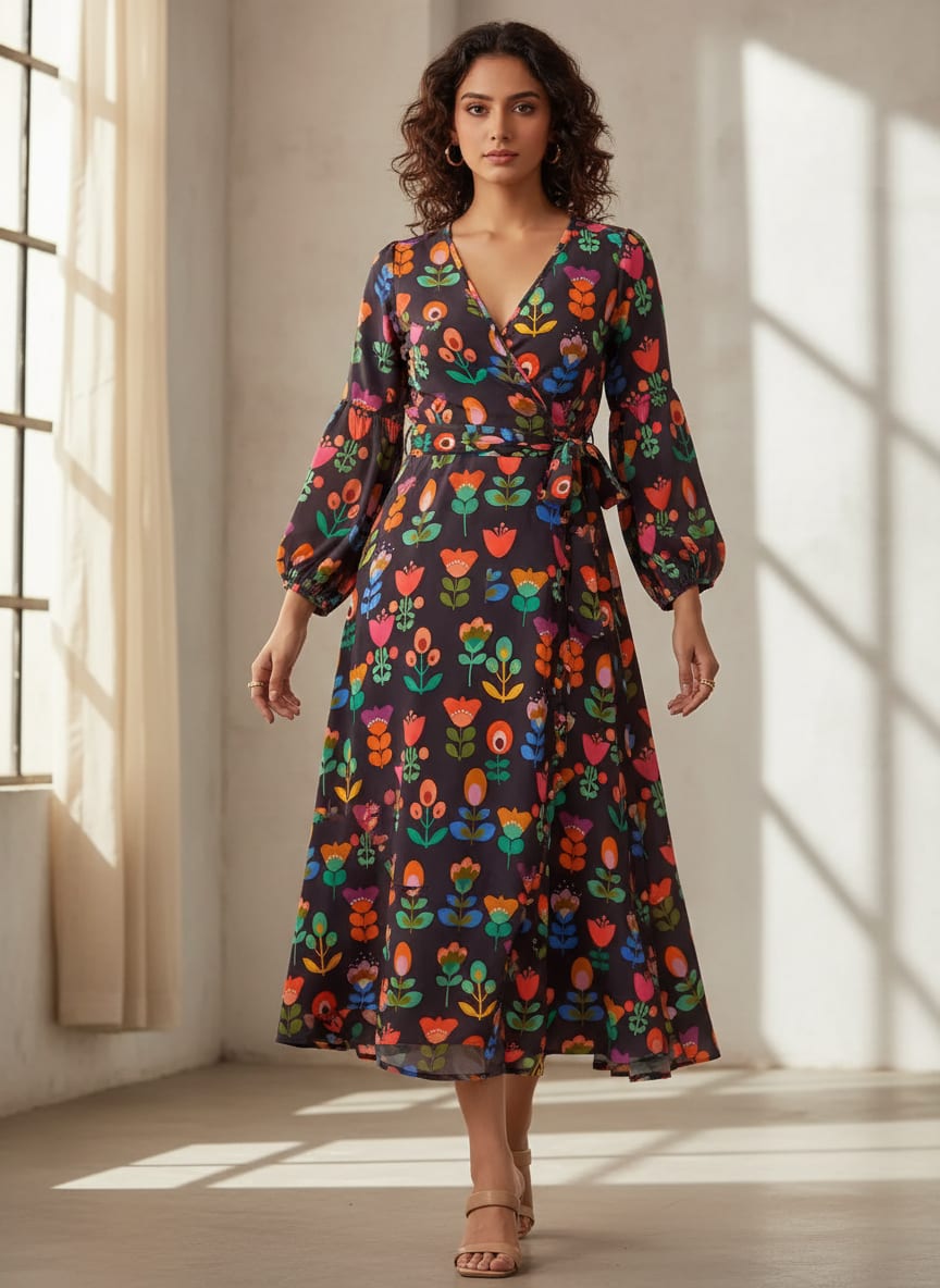 A Cheerful Garden of Stylized Blooms