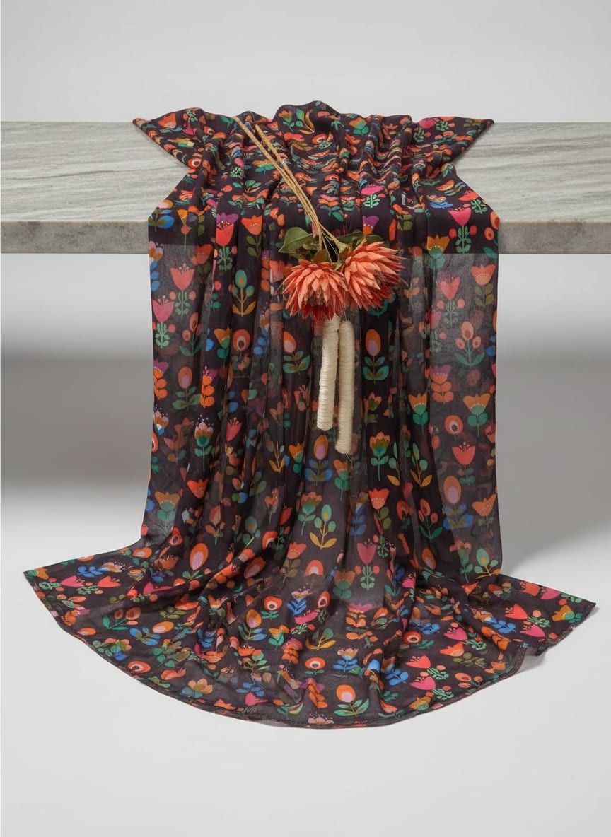 A Print Inspired by Folk Art Florals