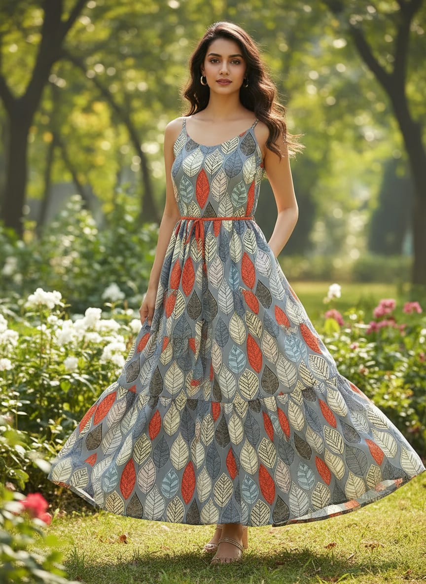 Autumn Leaves Digital Printed Fabric