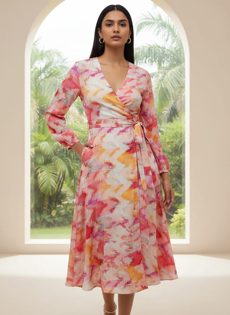 Beautiful Multi-Color Leheriya Digital Printed Fabric