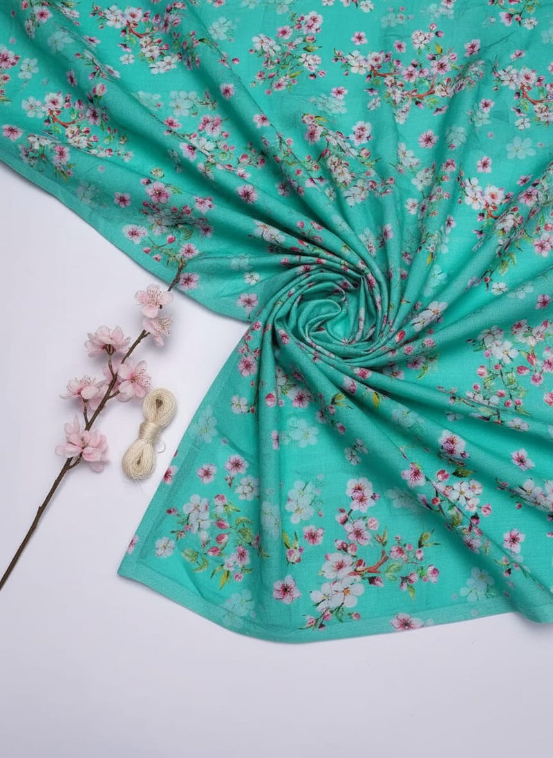 Beautiful Rama Floral Vine Digital Printed Fabric