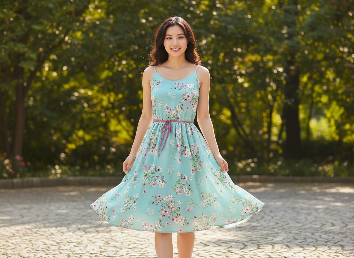 Blue Delicate Cherry Blossom Floral Pure Georgette Digital Printed Fabric