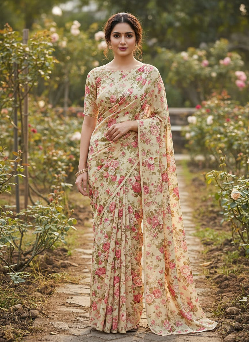 Beautiful Bunch of Roses Digital Printed Fabric