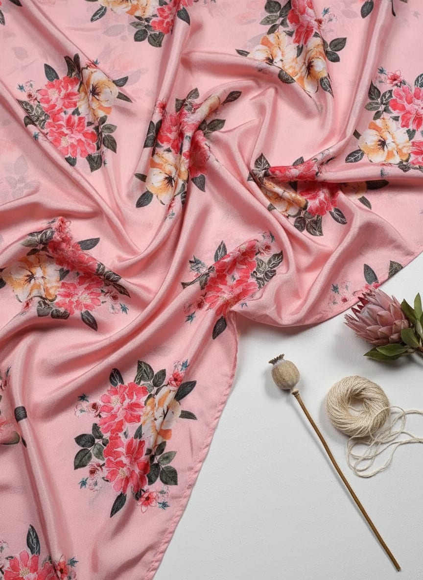 A Print That Blooms on Satin