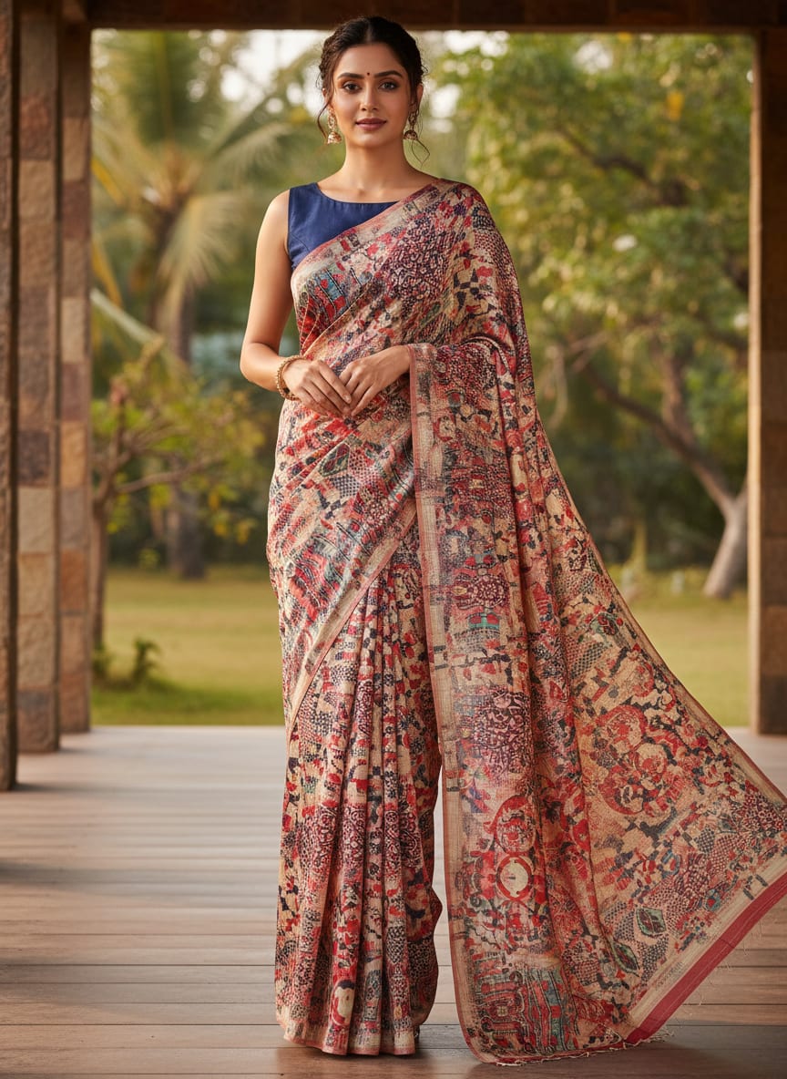 Damask Pattern Digital Printed Fabric
