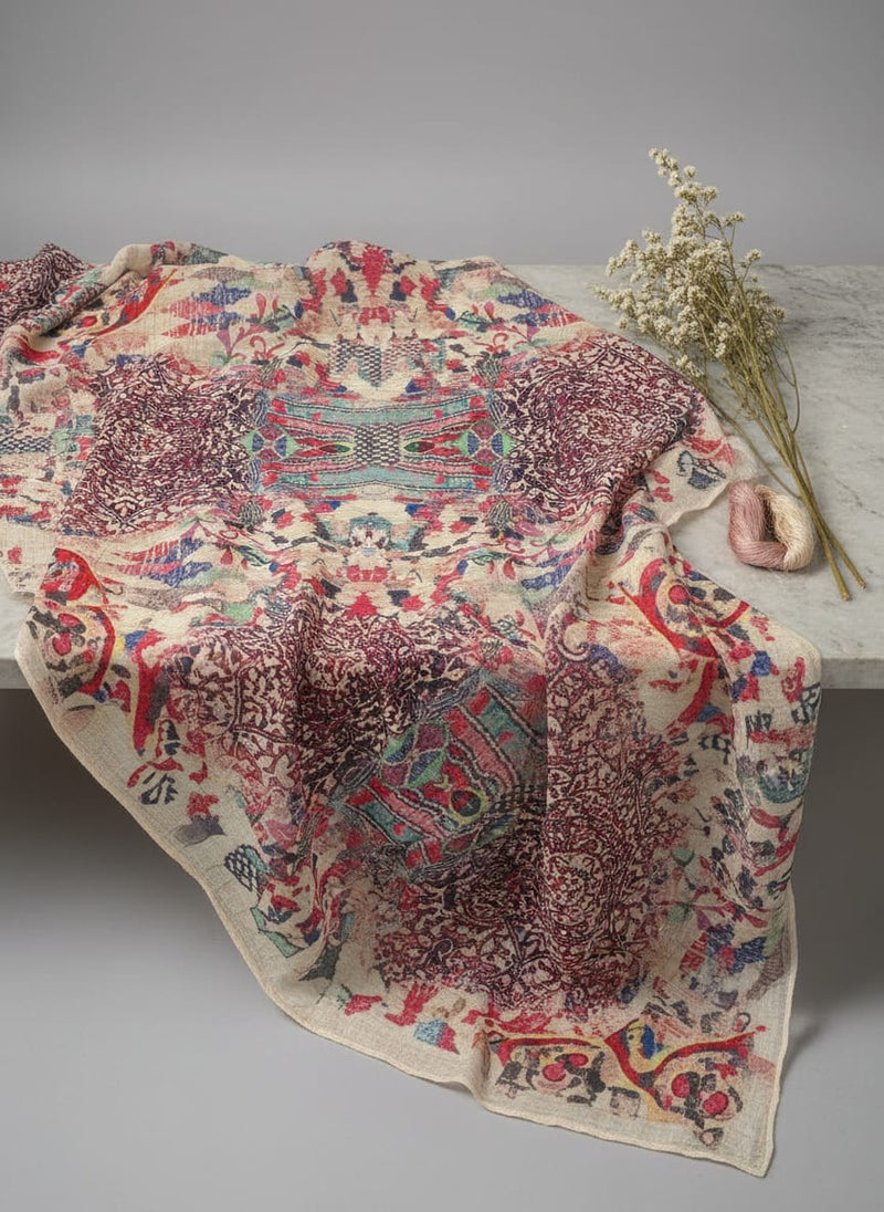 Damask Pattern Digital Printed Fabric