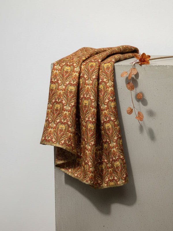 Multicolor Intricate Ethnic Paisley Upada Silk Digital Printed Fabric