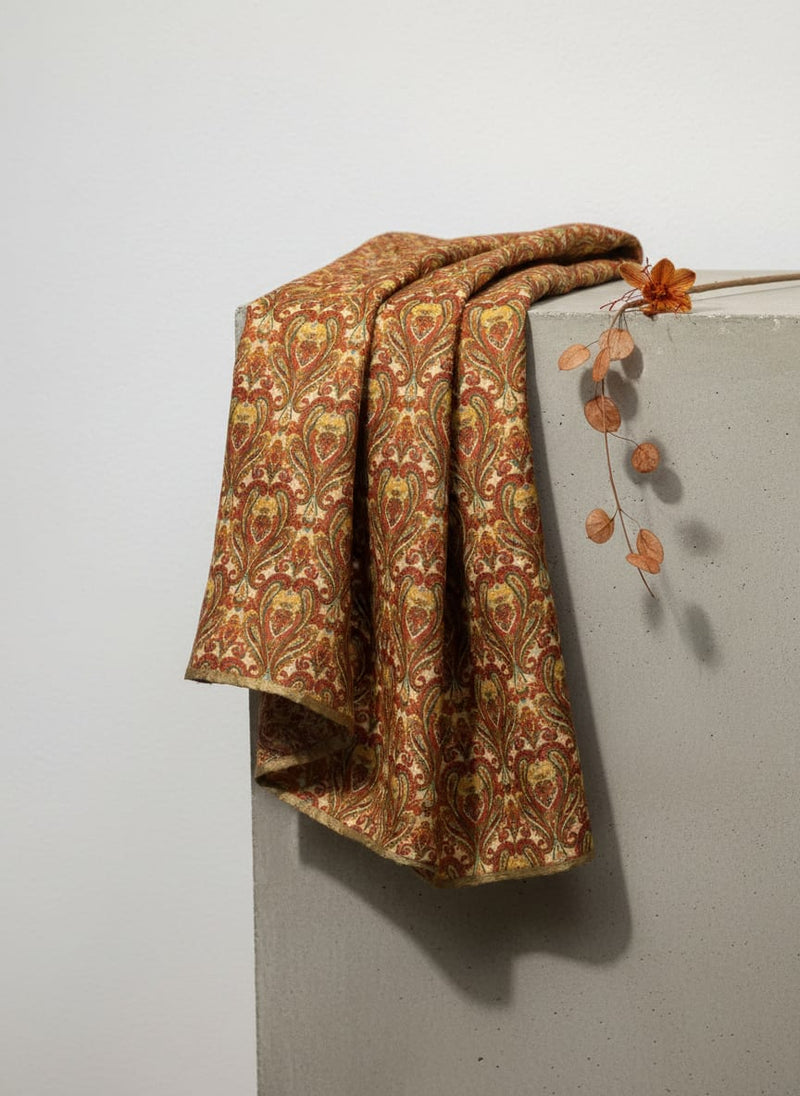 Multicolor Intricate Ethnic Paisley Upada Silk Digital Printed Fabric