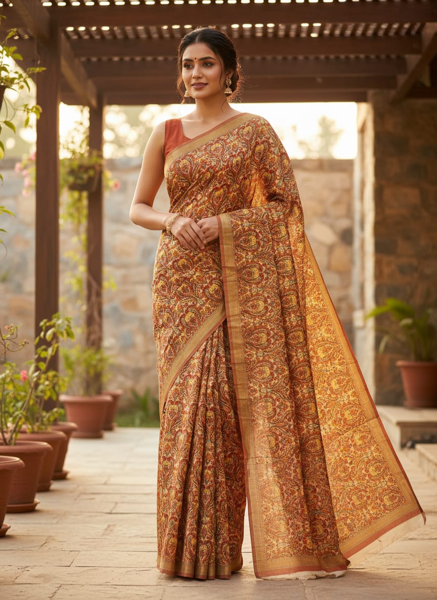Multicolor Intricate Ethnic Paisley Upada Silk Digital Printed Fabric