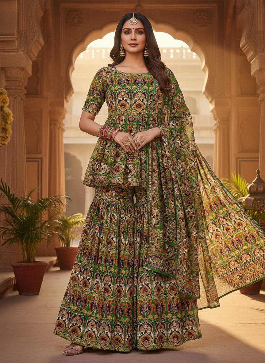 Multicolor Bohemian Ethnic Paisley Pure Chiffon Digital Printed Fabric