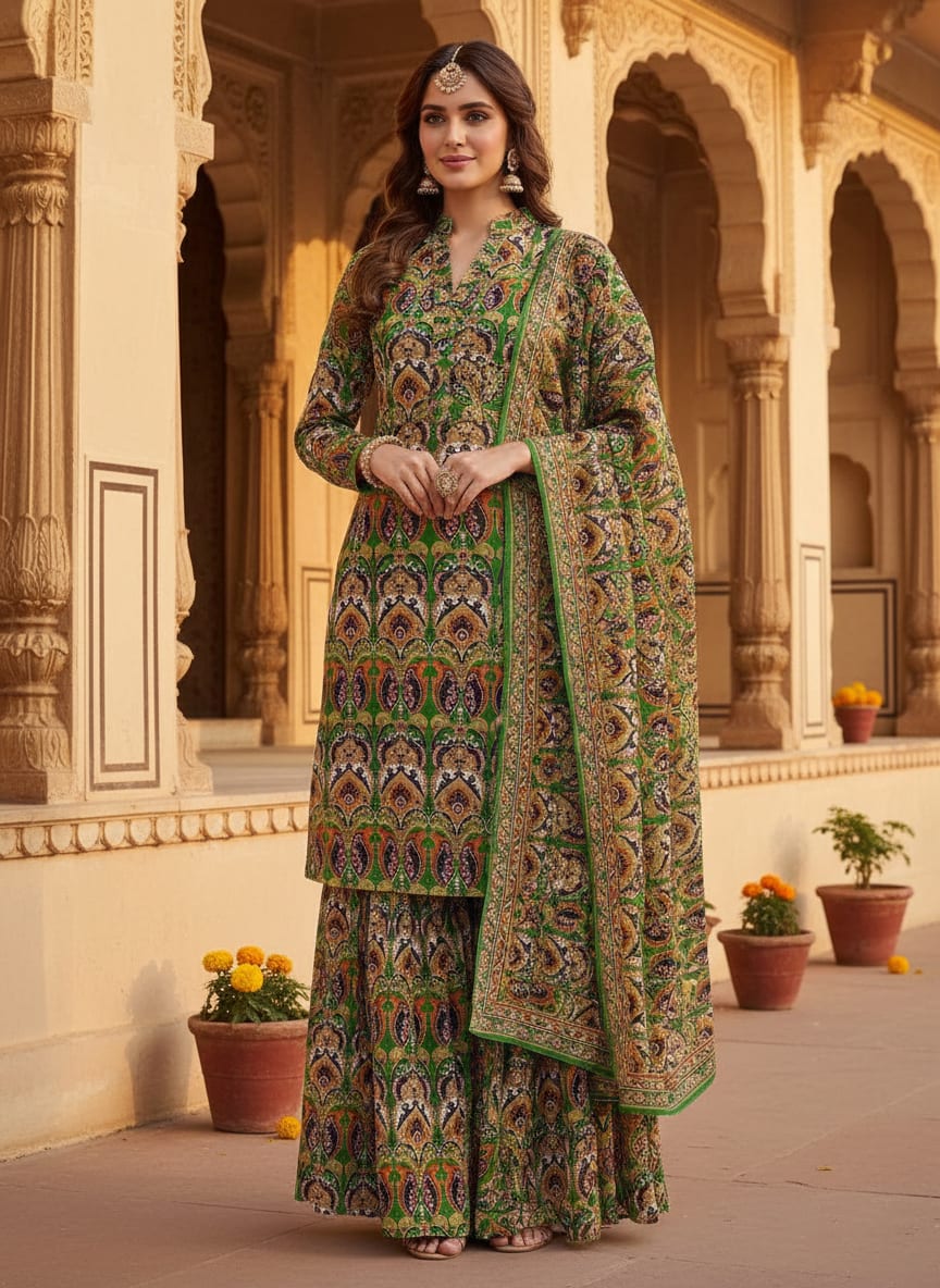 Multicolor Ornate Ethnic Paisley Pure Georgette Digital Printed Fabric