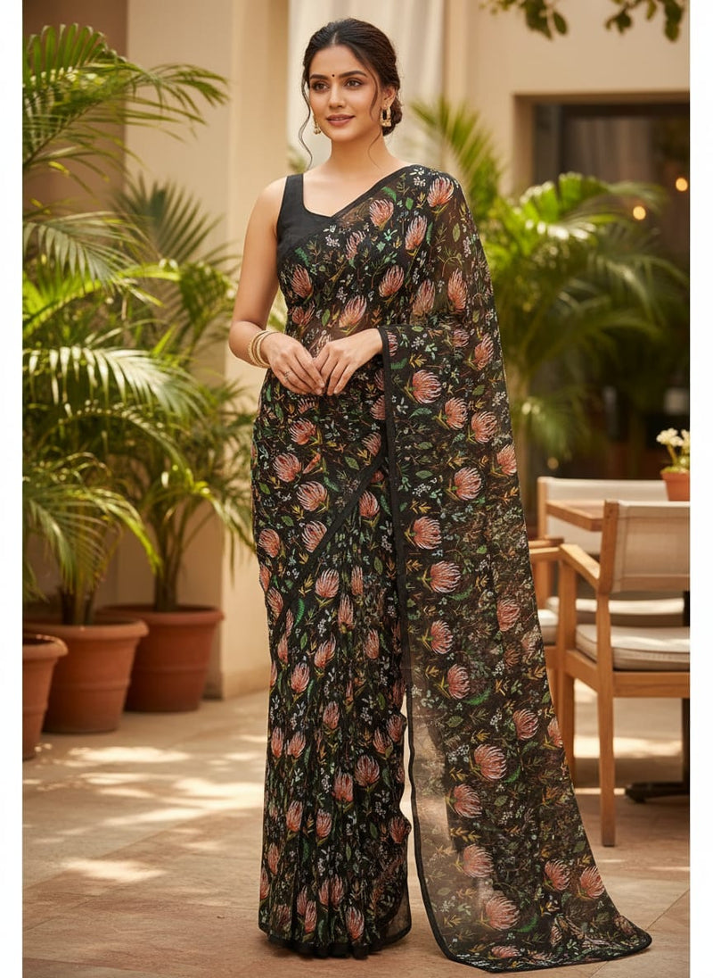 Lovely Lotus Digital Printed Fabric