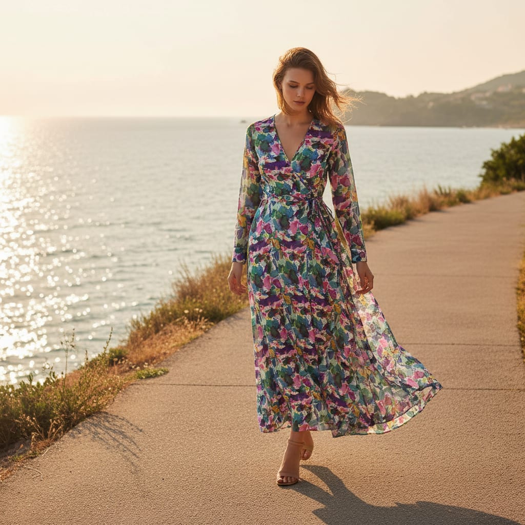 Multicolor Abstract Pattern Digital Printed Fabric