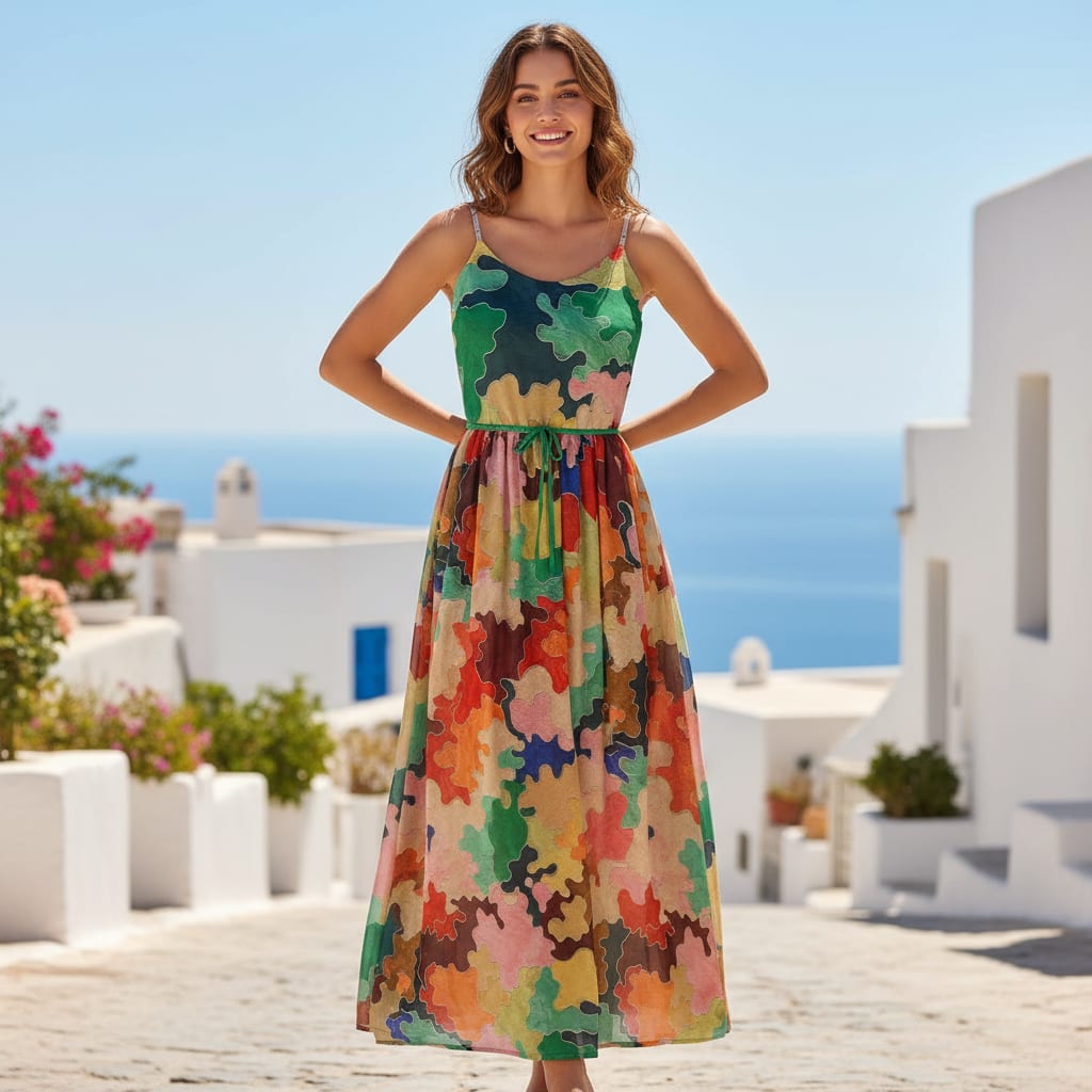 Multicolor Abstract Colorblock Puzzle Print Pure Chiffon Digital Printed Fabric