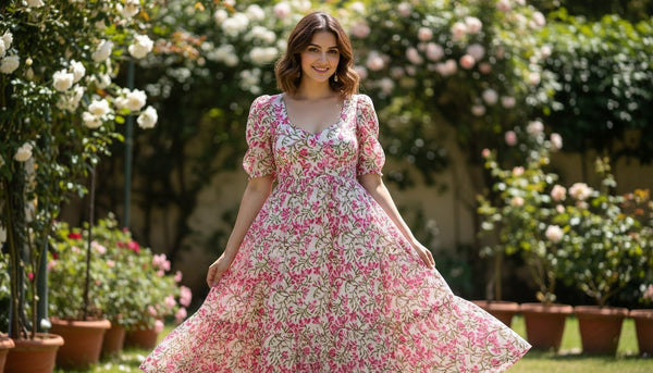 Pink Floral Ditzy Pattern Digital Printed Fabric - alternate view