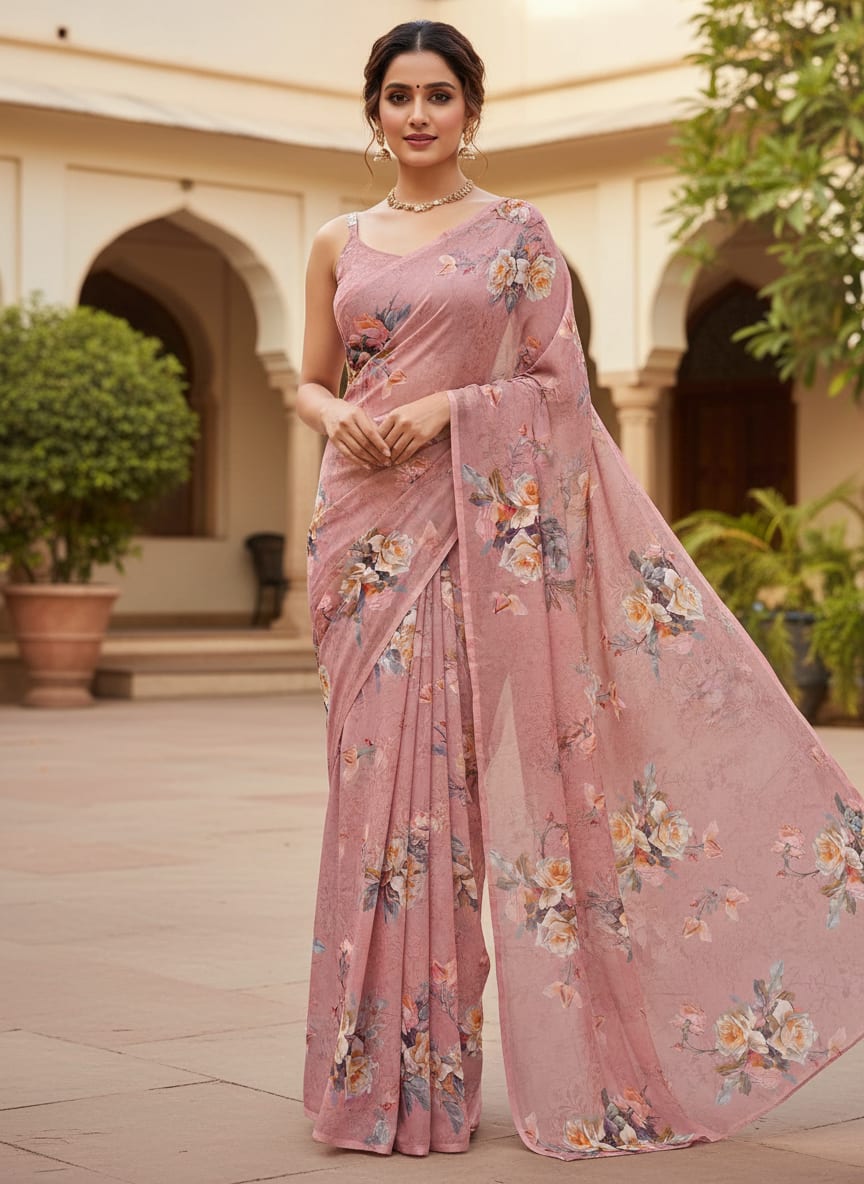 Pixel Floral HD Digital Printed Fabric