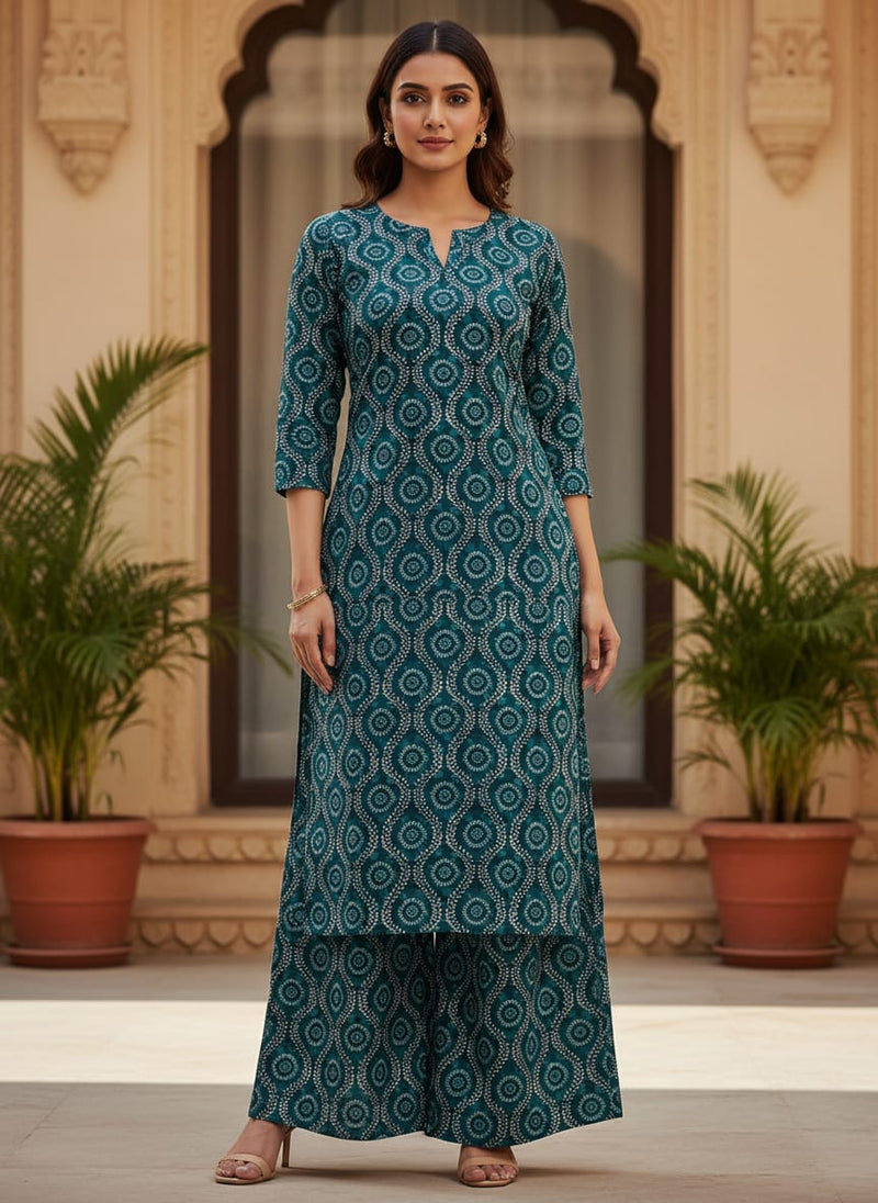 Navy Ethnic Geometric Medallion Pure Cotton Digital Printed Fabric
