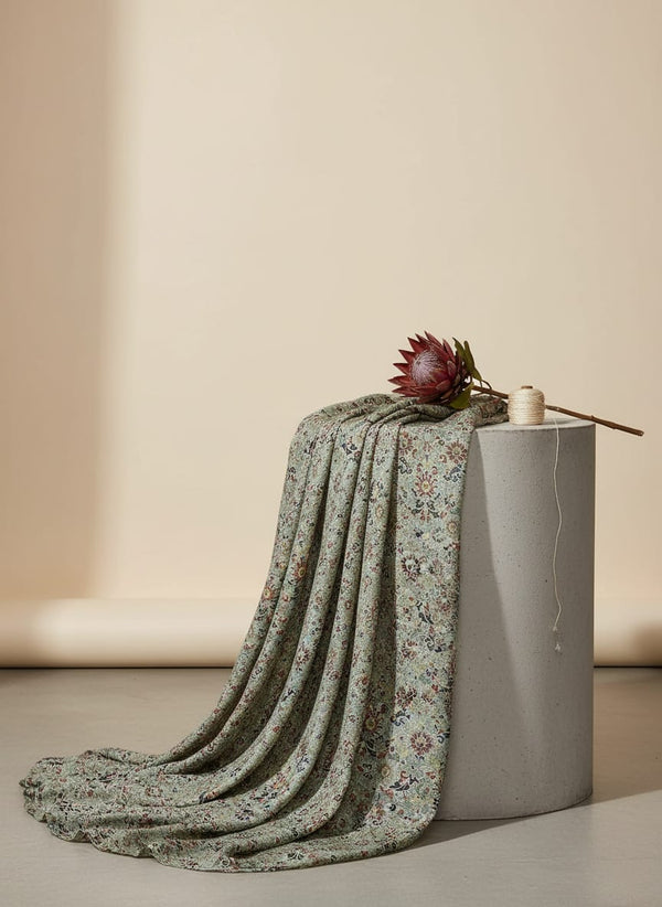 Rich Decorative Flower Digital Printed Fabric - Fabric Editorial Studio Flatlay Lookbook - PC-0-TA01010-106