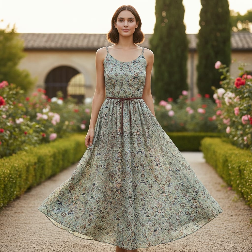 Multicolor Ethnic Damask Floral Weightless Digital Printed Fabric