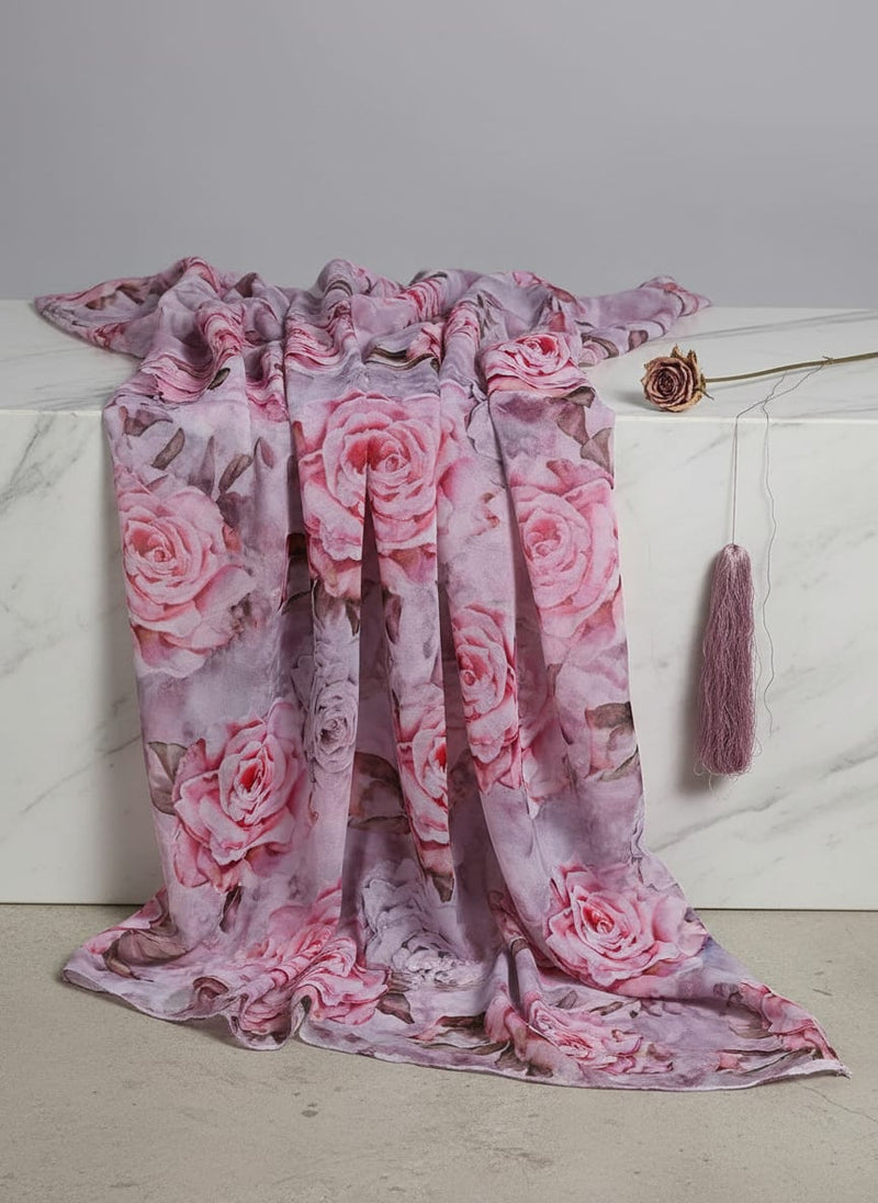 Rosegold Flower Digital Printed Fabric