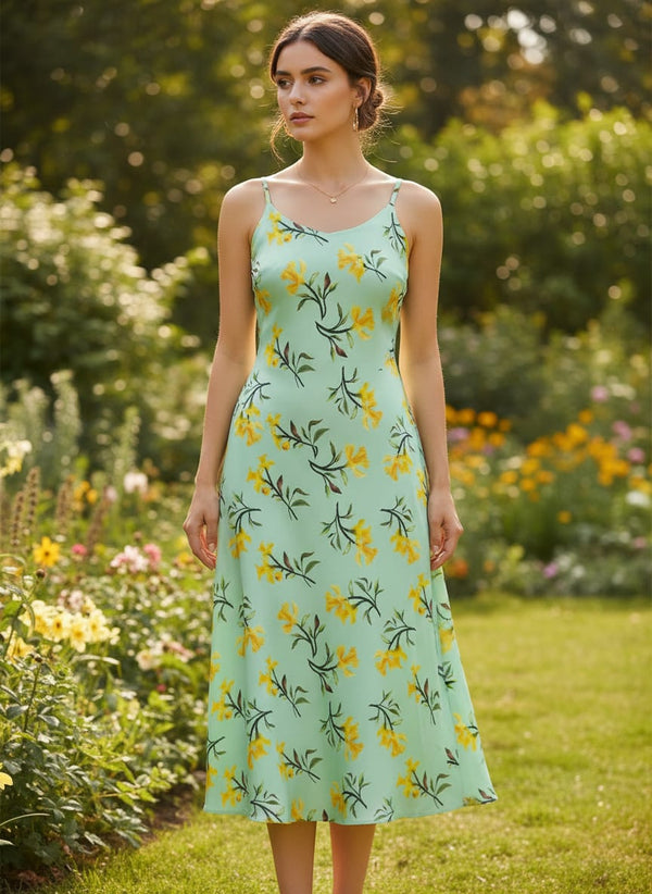 Seamles Yellow Floral Digital Printed Fabric - alternate view