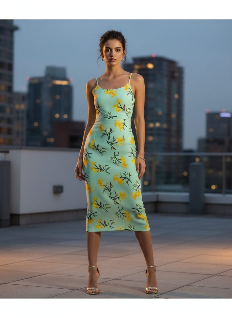 Seamles Yellow Floral Digital Printed Fabric
