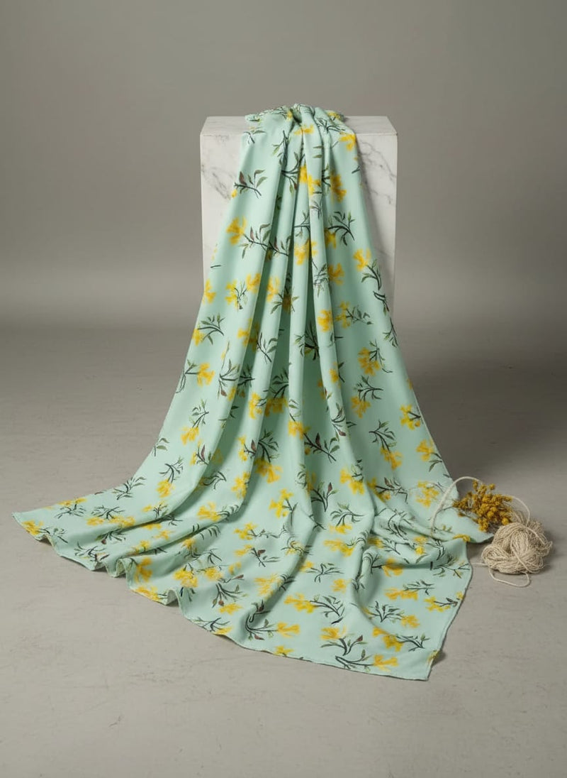 Seamles Yellow Floral Digital Printed Fabric
