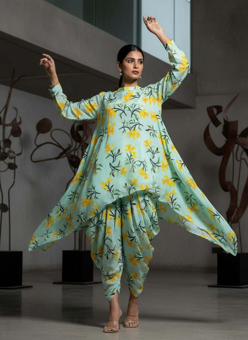 Seamles Yellow Floral Digital Printed Fabric