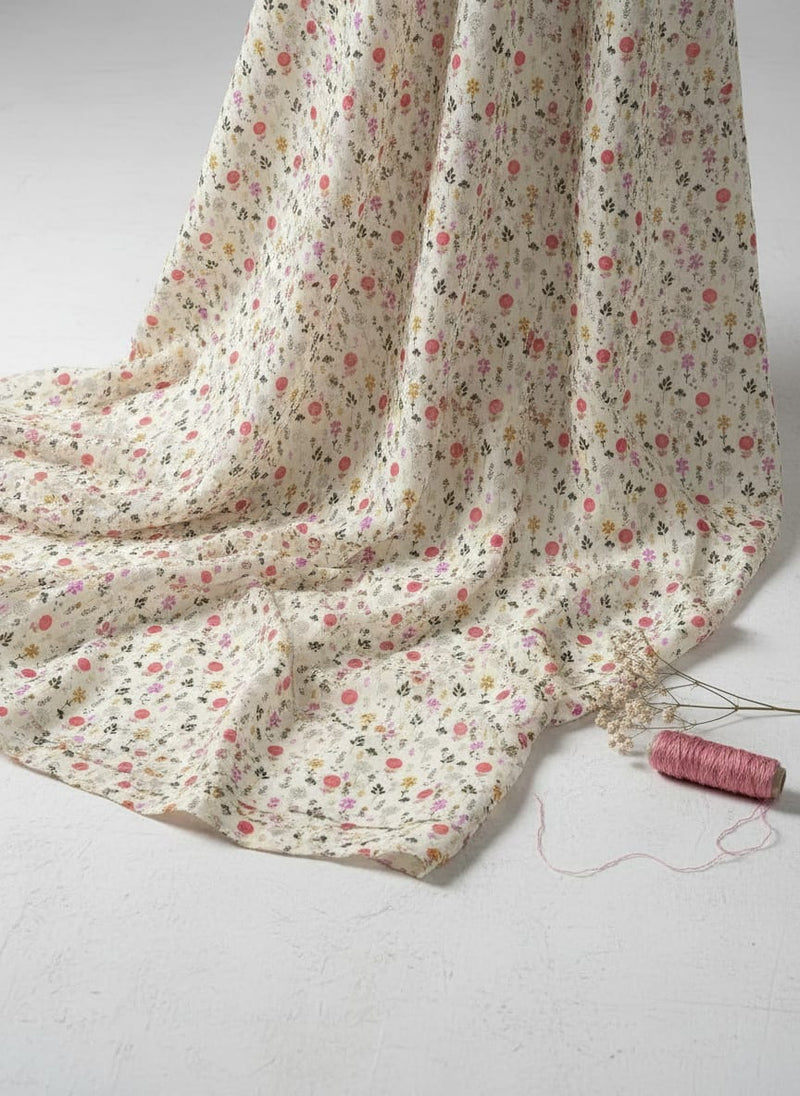 Small Motif Flowers Digital Printed Fabric