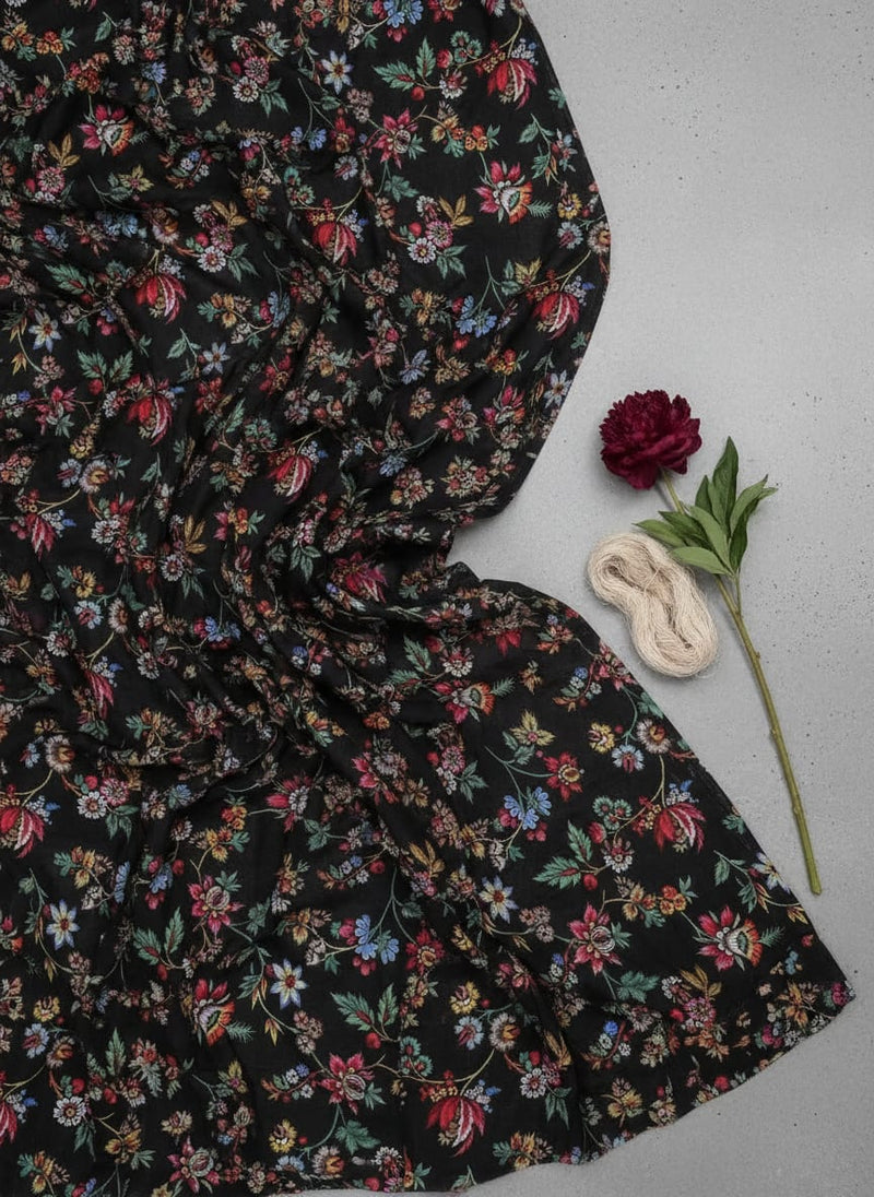 Small Wild Flower Motif Digital Printed Fabric