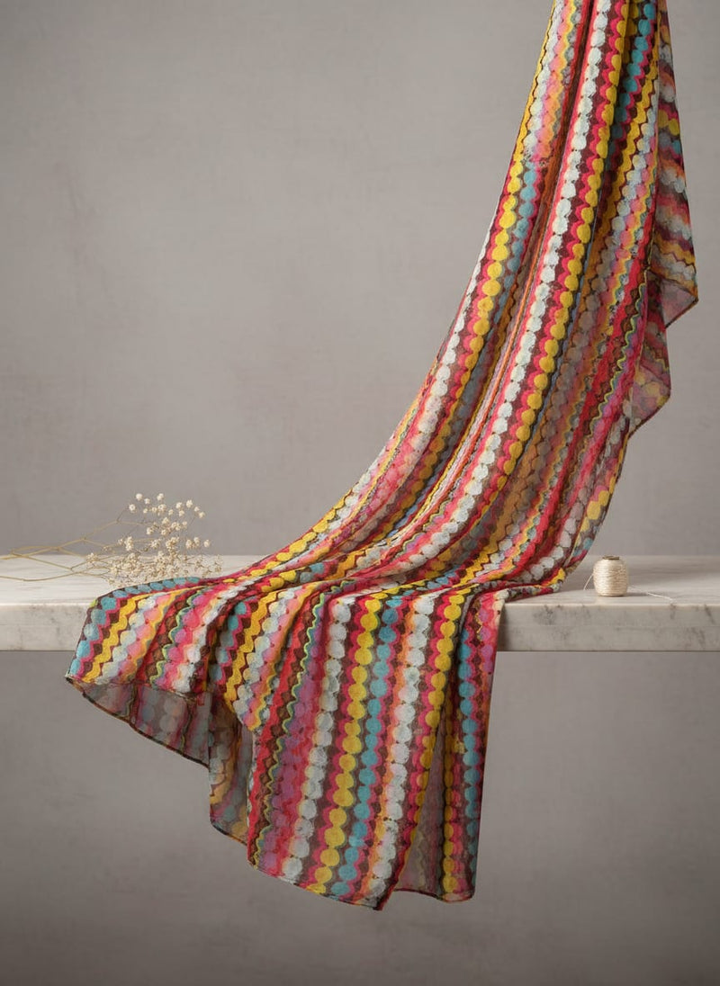 Weavy Stripes Digital Printed Fabric