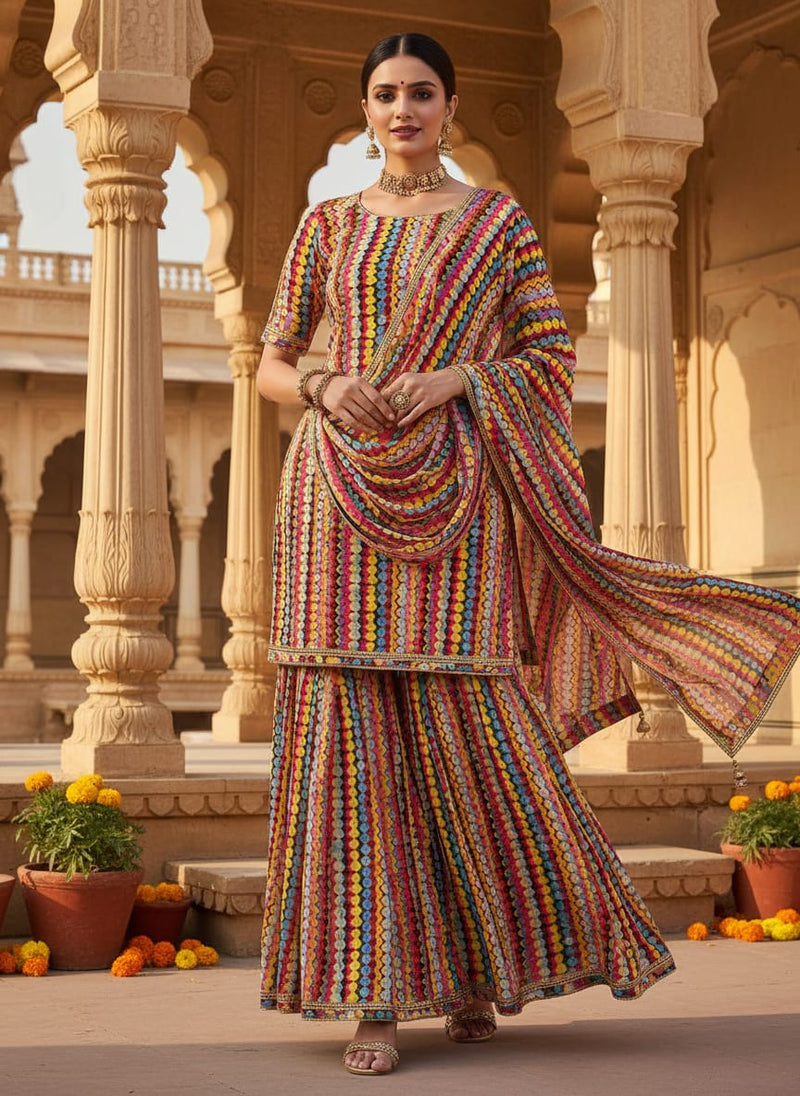 Weavy Stripes Digital Printed Fabric