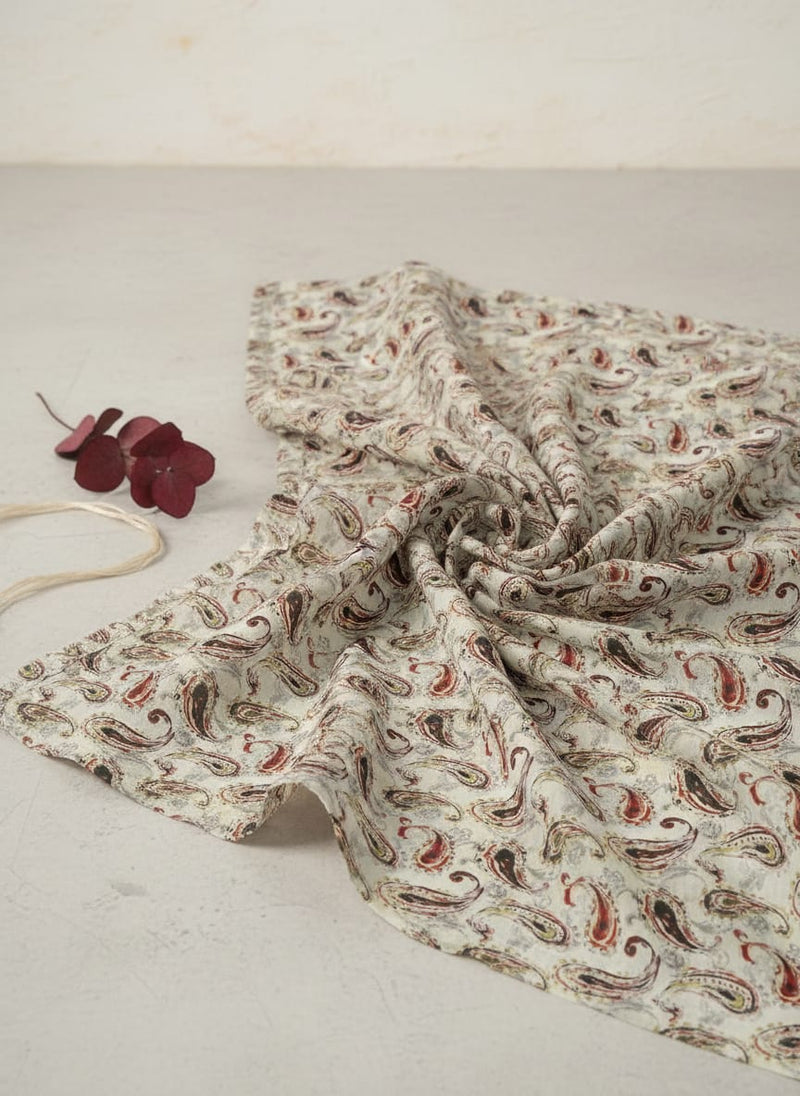 Hand Painted Look Motif Digital Printed Fabric - Upada Silk